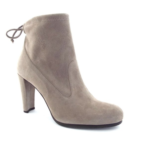 New STUART WEITZMAN Topo Gray Tie Back Booties 8 - Picture 2 of 8